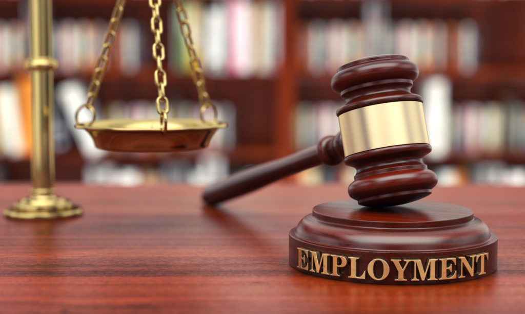 Employment Law, gavel on desk