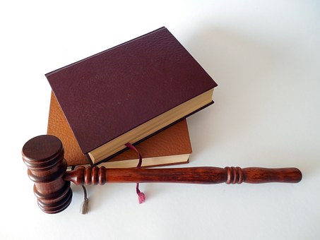 Law books and gavel